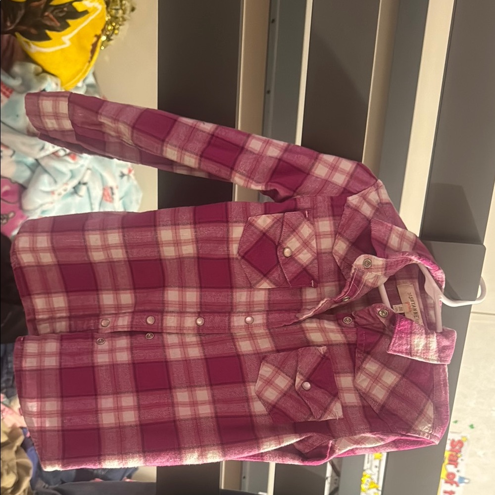 Shyanne Kids Pink Plaid Button Down Shirt